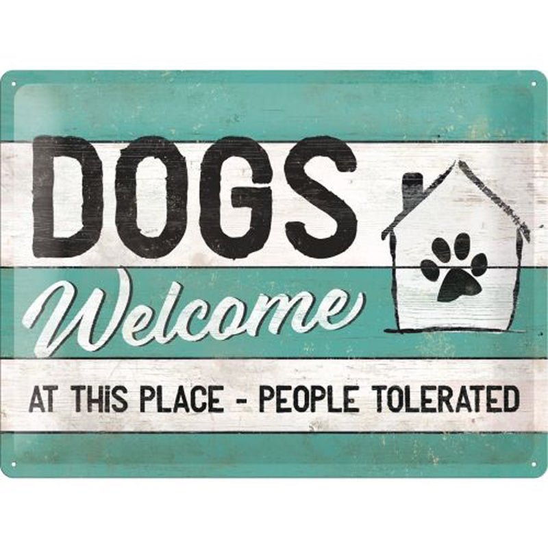 Nostalgic-Art Dogs Welcome Large Sign (30x40cm)