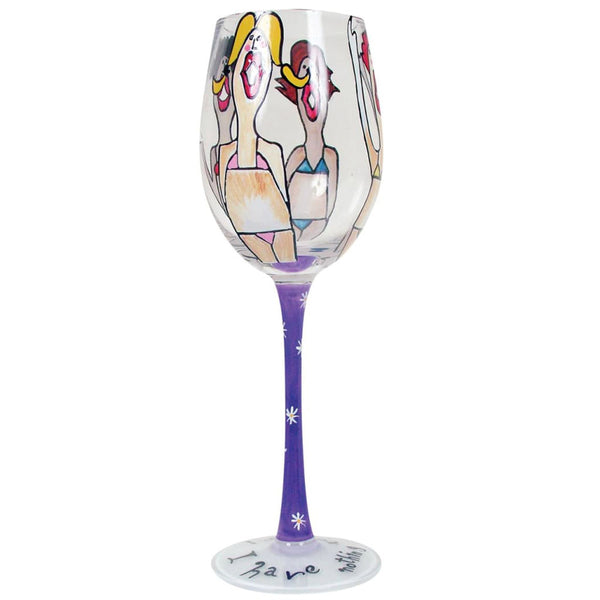 Nothing to Wear Hand-Painted White Wine Glass