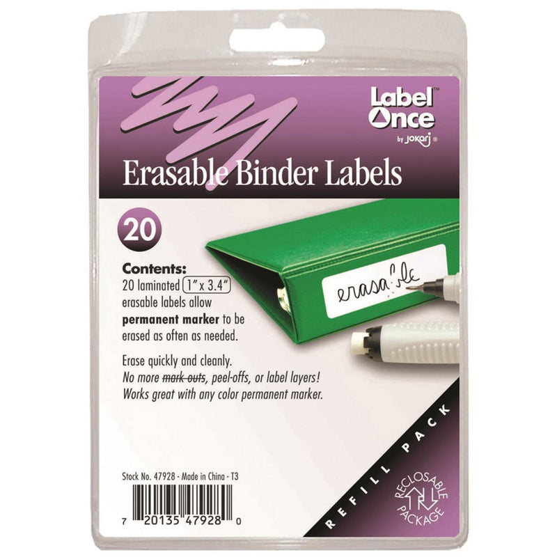 Erasable Binder Labels