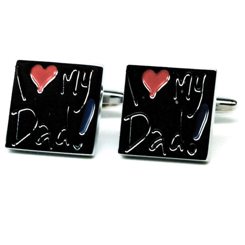 I Love Dad Button Cufflinks