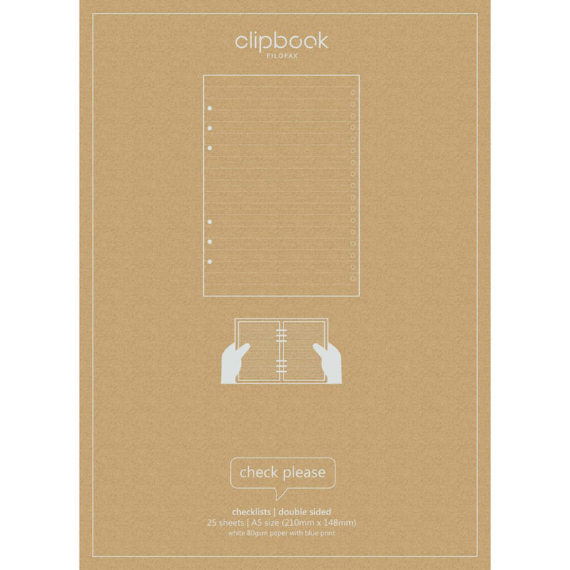 Filofax A5 Clipbook Refill 25pk