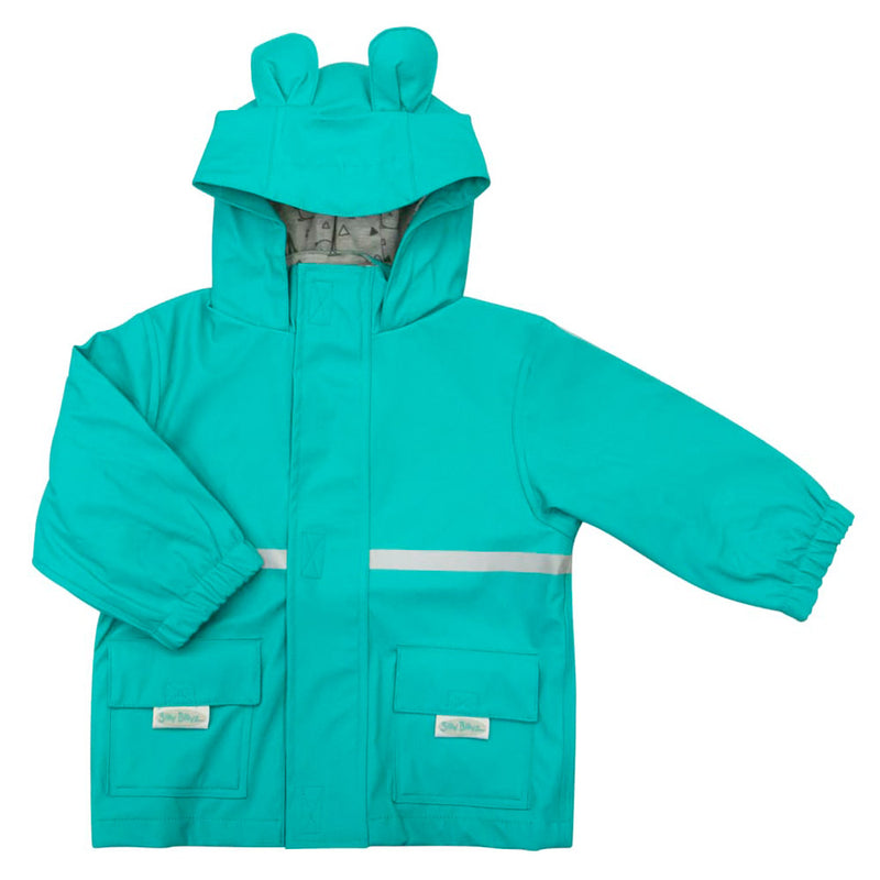 Silly Billyz Waterproof Jacket with Bear Hood (Aqua)