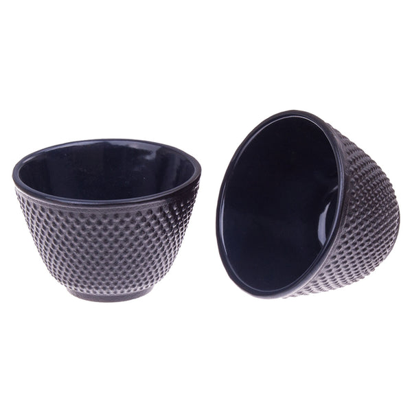 Teaology Cast Iron Fine Hobnail Tea-Cup 120mL 2pcs (Black)