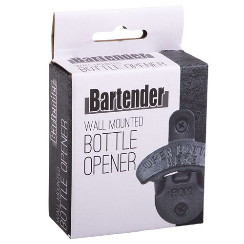 Bartender Wall Mounted Bottle Opener (Black)