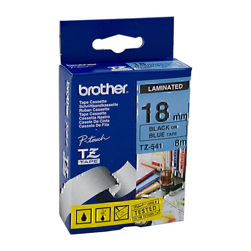 Brother Laminated Black on Blue Labelling Tape