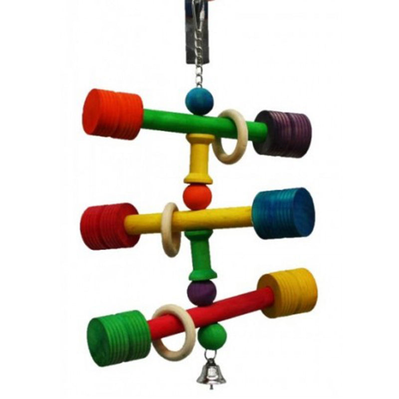 Hanging Wood Dumbles Parrot Toy