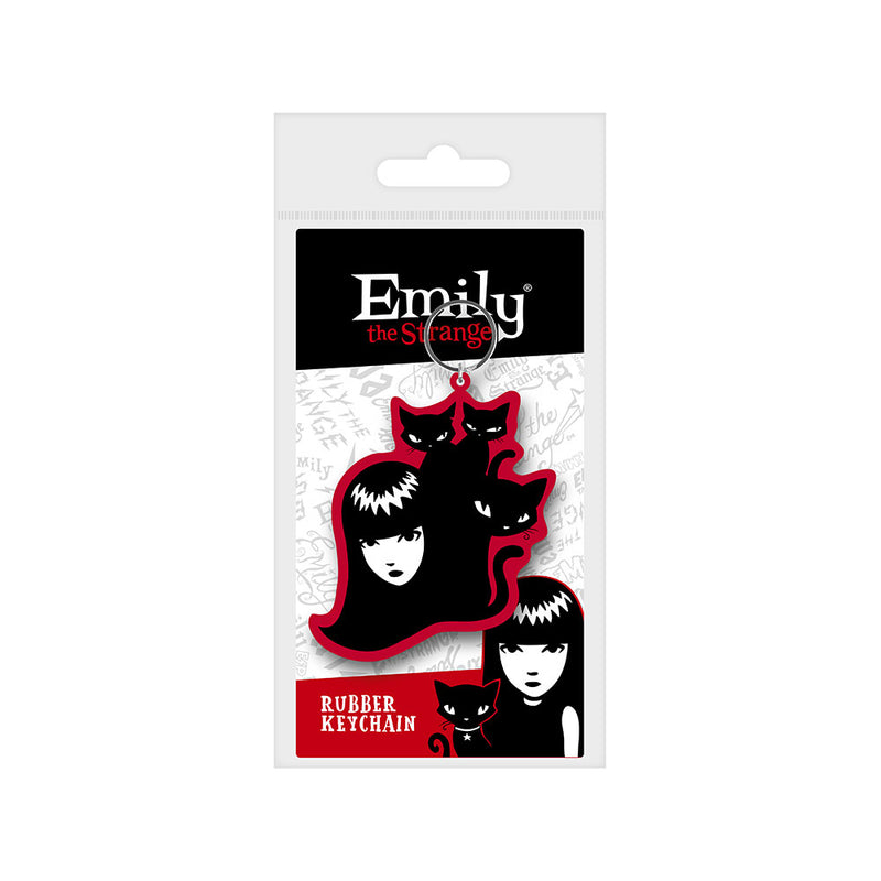 Emily the Strange Emily and Cats Keyring