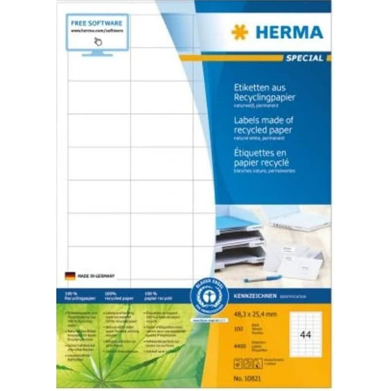 Herma Recycled Paper Labels A4 100pc (White)