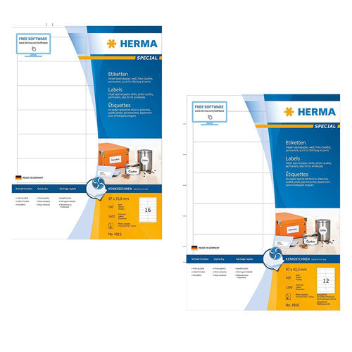 Herma Inkjet Labels A4 100pc (White)