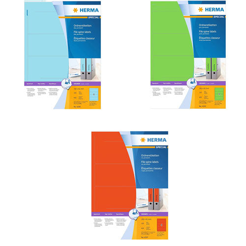 Herma Coloured File Spine Labels A4 100pc (192x61mm)