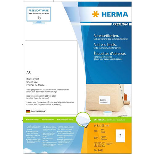 Herma Premium Address Labels A5 400pc