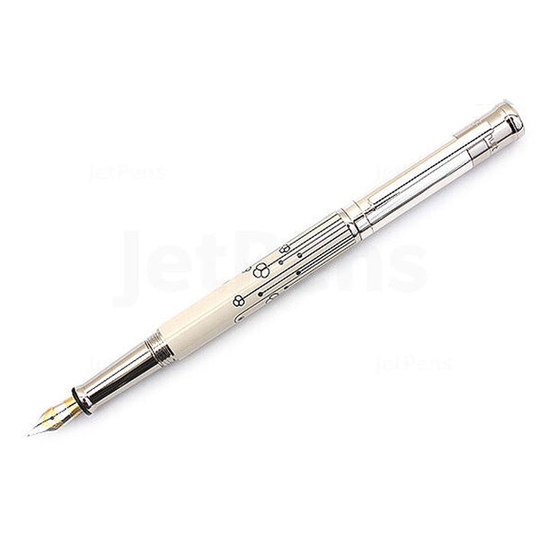 Otto Hutt D4 Platinum Floral Fountain Pen (Silver/Cream)