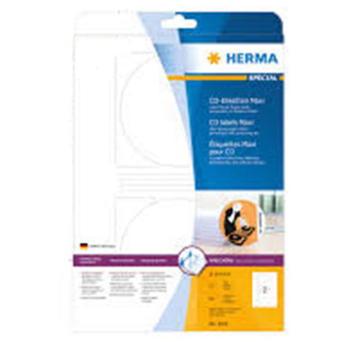 Herma Opaque CD Labels A4 White 10pc