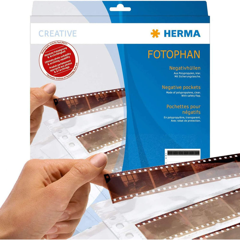 Herma Negative Pockets 4 Films w/ Reorder Strips 100pc