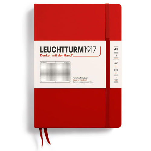 Leuchtturm Hardcover Squared Notebook A5 (Red)