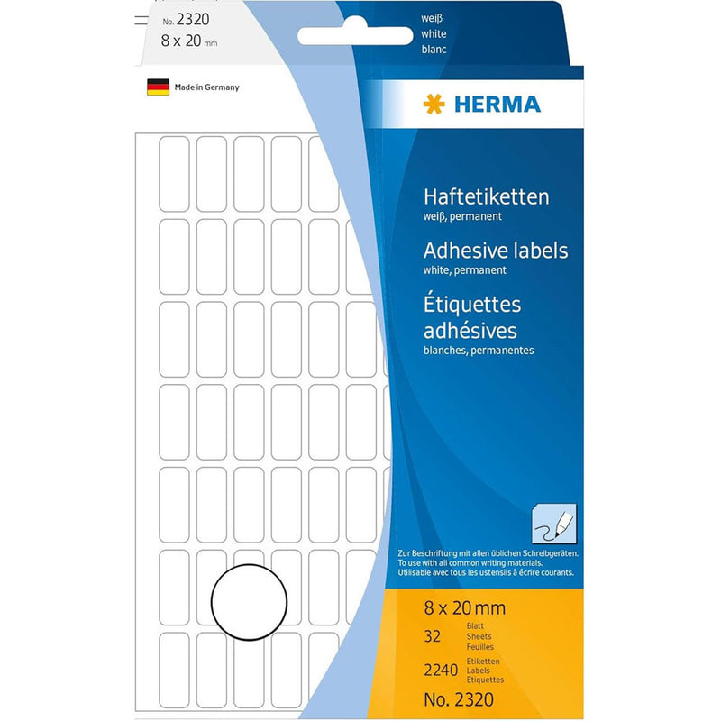 Herma Multi-Purpose Adhesive Labels 8mm (White)