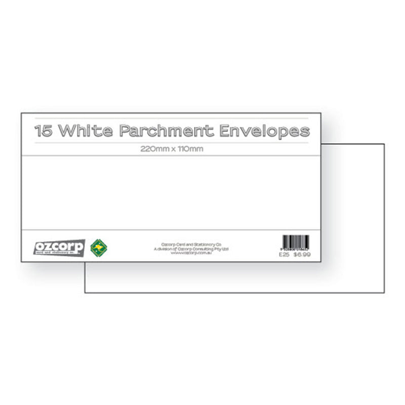 Ozcorp DL Enveloppe parchemin premium 15pcs (22x11cm)