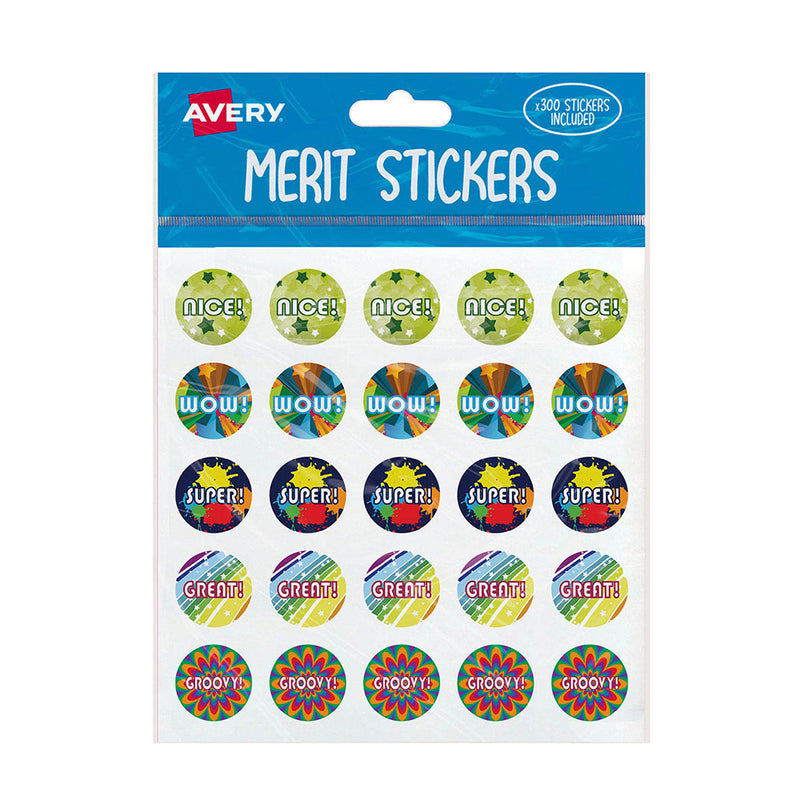 Avery Captions Merit Stickers 300pcs