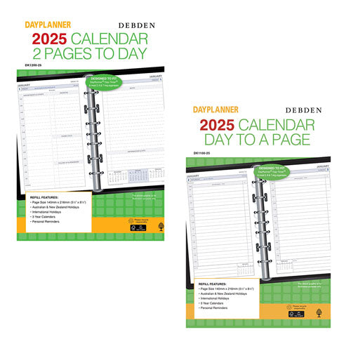 Debden 7-Ring 2025 Dayplanner Refill