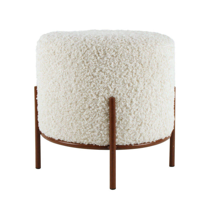 June Faux Sherpa Hocker Staubig (41x38x38cm)