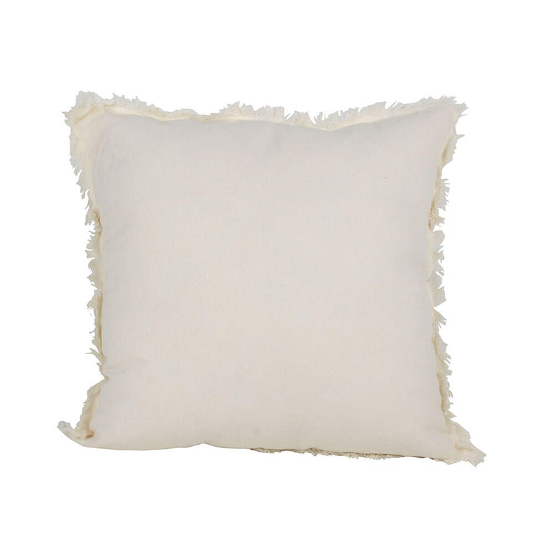 Coussin gaufré Ripley avec franges crème