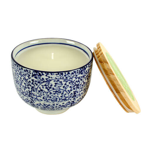 Sandalwood Citronella Candle in Cermic Pot w/ Lid