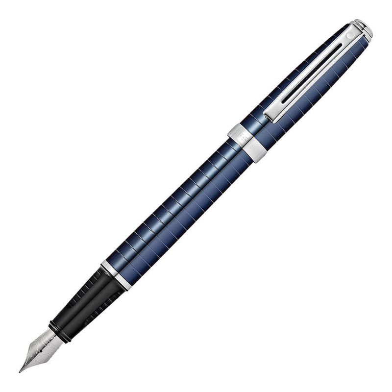 Stylo plume Prelude avec lignes gravées (bleu cobalt)