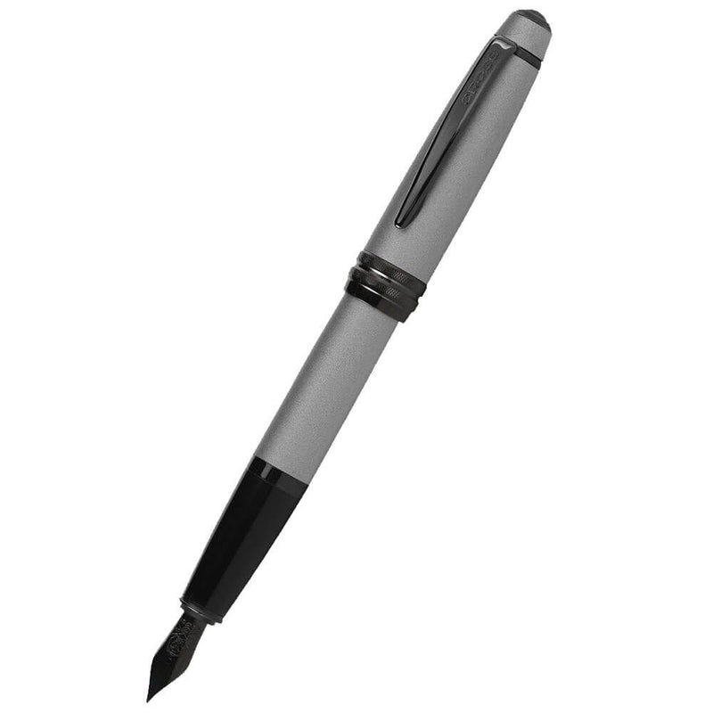 Stylo plume Cross Bailey avec pointe noire (gris mat)