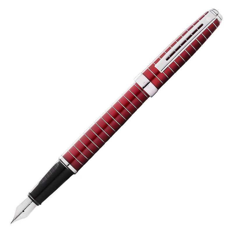 Stylo plume Prelude avec lignes gravées (rouge)