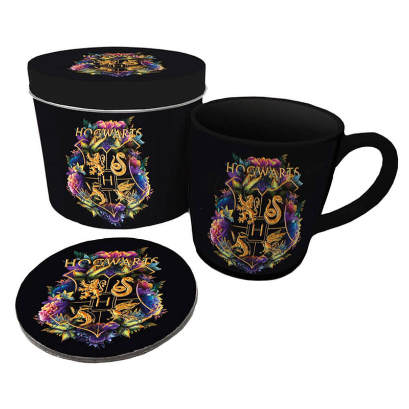 Coffret cadeau tasse et dessous de verre en étain