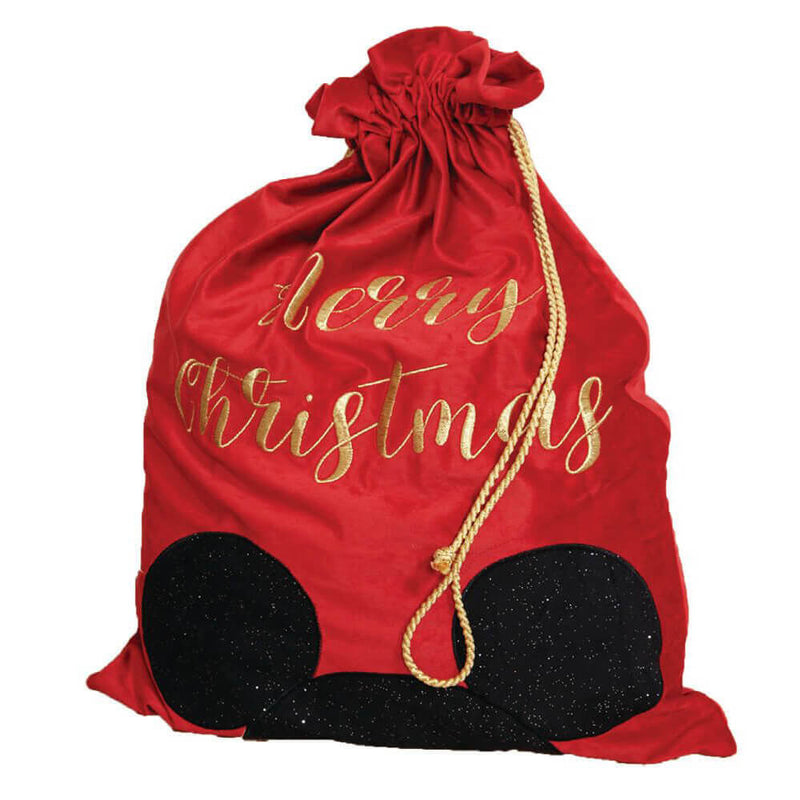 Disney Mickey Merry Xmas Velvet Gift Sack