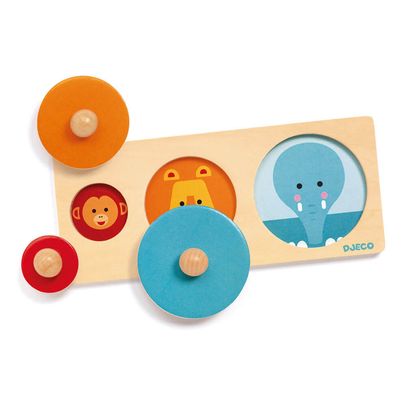 Djeco Shapes Wooden Knob Puzzle