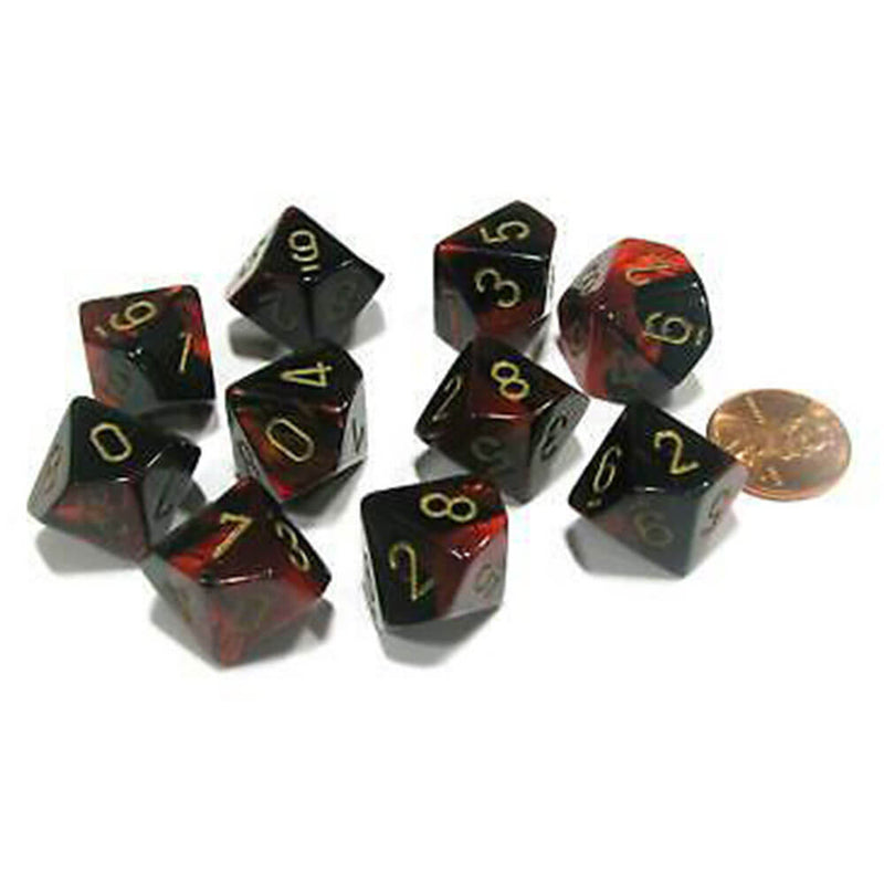 Chessex D10 Polyhedral 10-Würfel-Gemini-Set