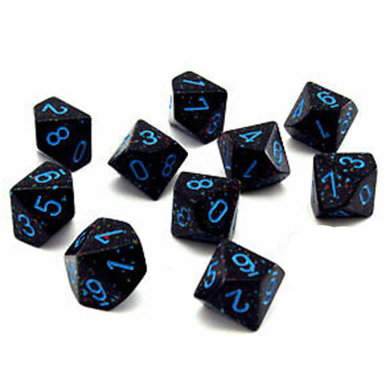 Jeu Chessex D10 polyédrique 10 matrices mouchetées