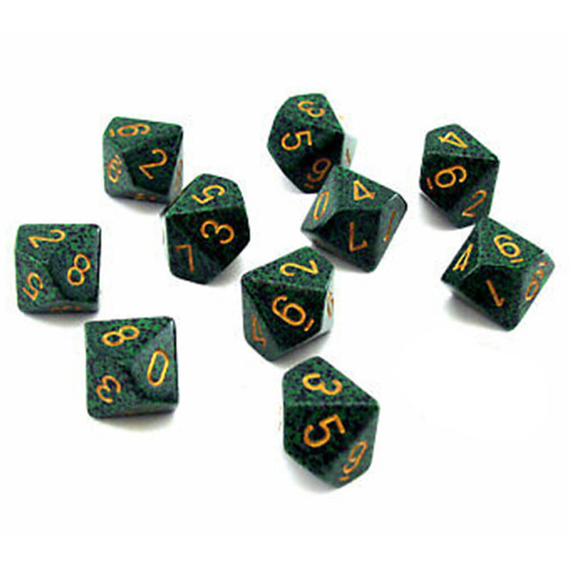 Jeu Chessex D10 polyédrique 10 matrices mouchetées