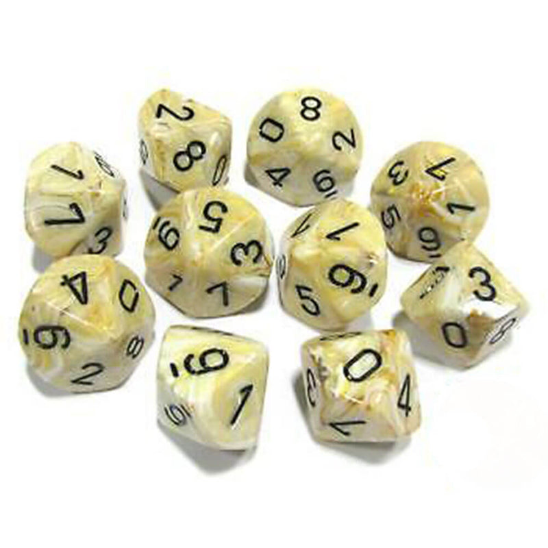 Chessex D10 Jeu de billes polyédriques à 10 matrices