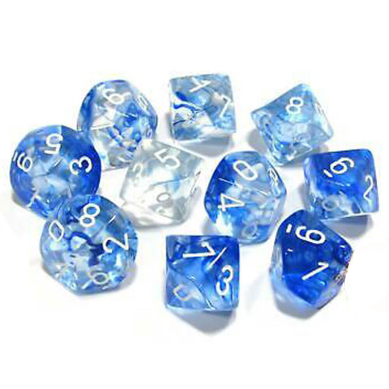 Jeu de 10 nébuleuses polyédriques Chessex D10