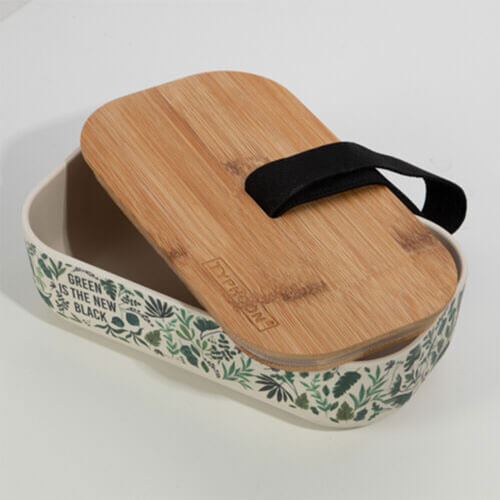 Typhoon Green New Black Bamboo Lunch Box (20x11x6cm)