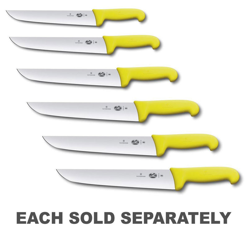 Straight Back Blade Butcher Knife w/ Fibrox (Yellow)