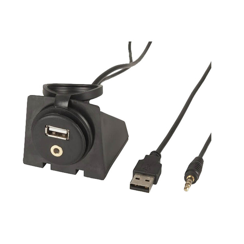 AUX and USB Extension Cable with Mount (2m)