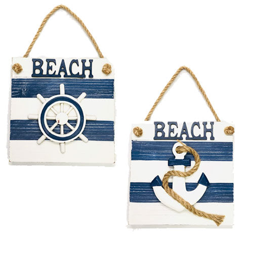 Nautical Beach Sign Hanging Wall Décor