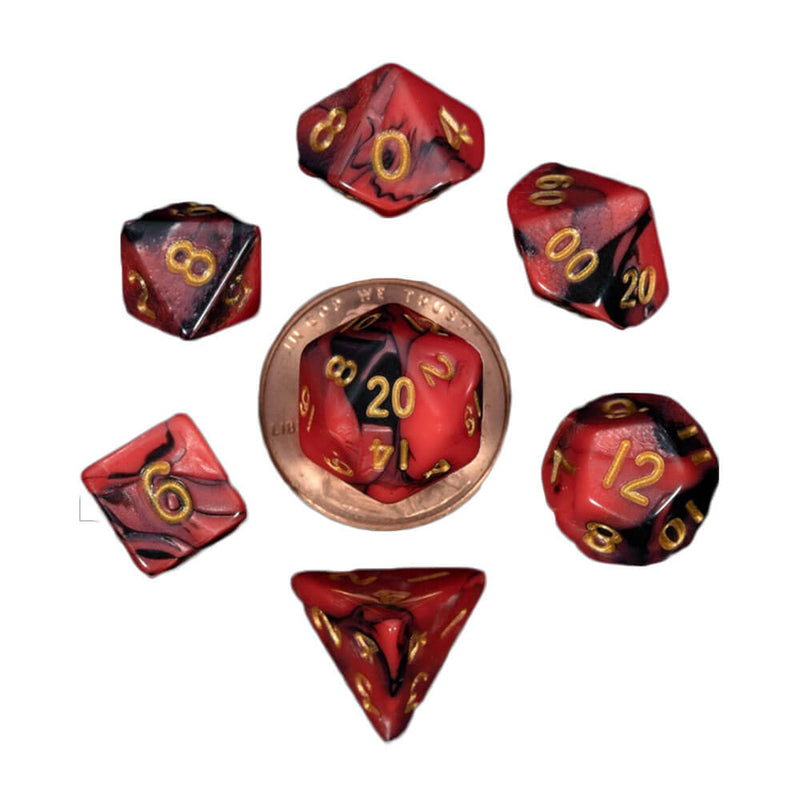 MDG Mini Poly Dice Set (mit Gold Nr.)