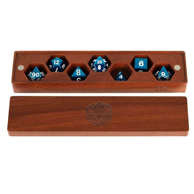 Jeu de dés métalliquesPremium Wood Dice Vault