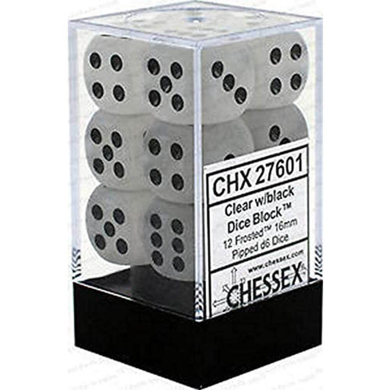 D6 Dice Frosted 16mm (12 Dice)