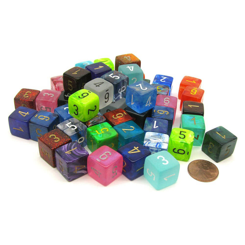 D6 dés assortis polyédriques en vrac (50 dés)