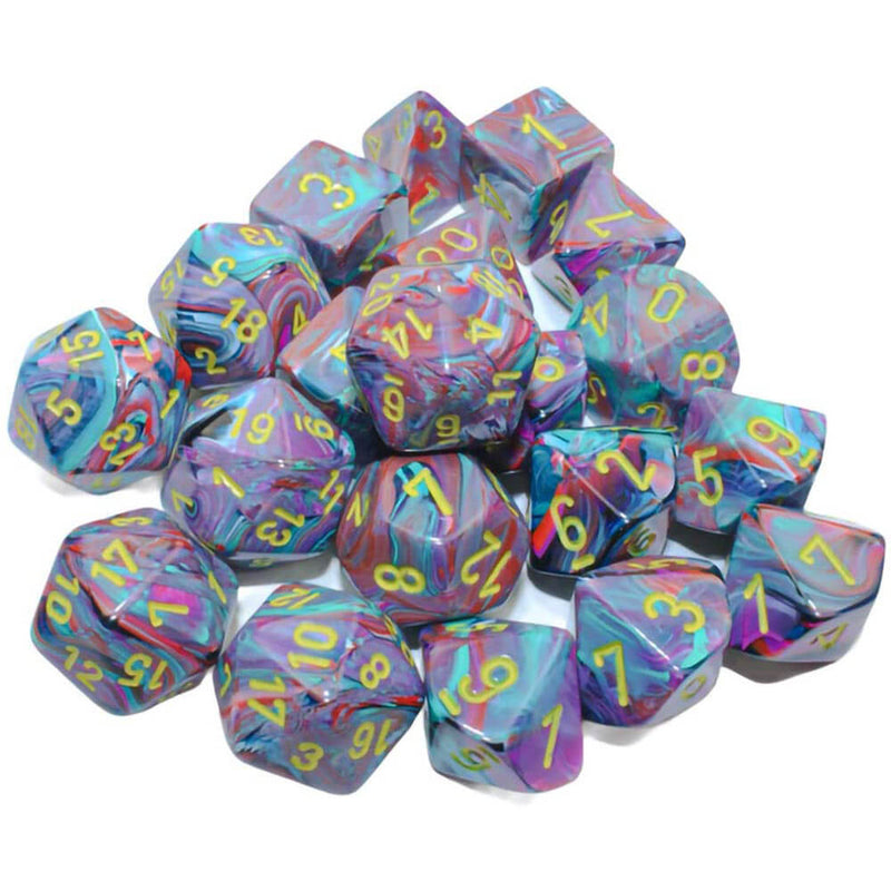 Festive Bag of 20 Polyhedral (Mosaic/Yellow)