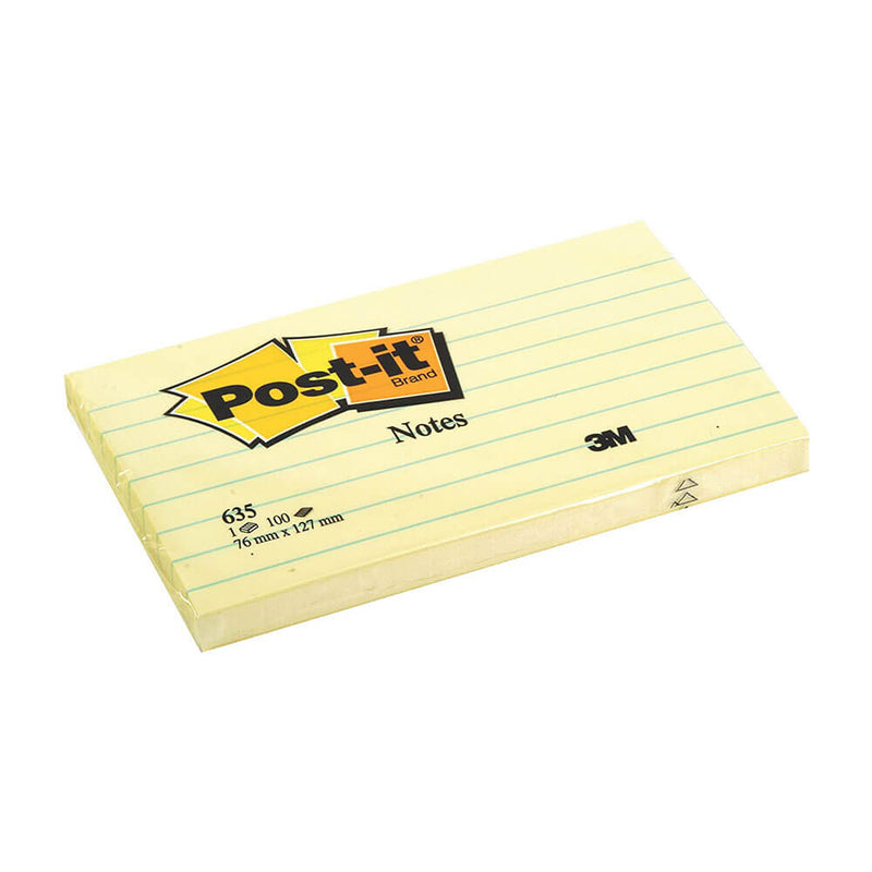 Post-It Notes Ligné Jaune (12pk)