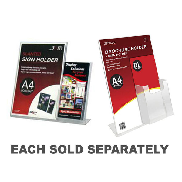 Deflecto Portrait Sign Holder A4 Brochure Pocket DL