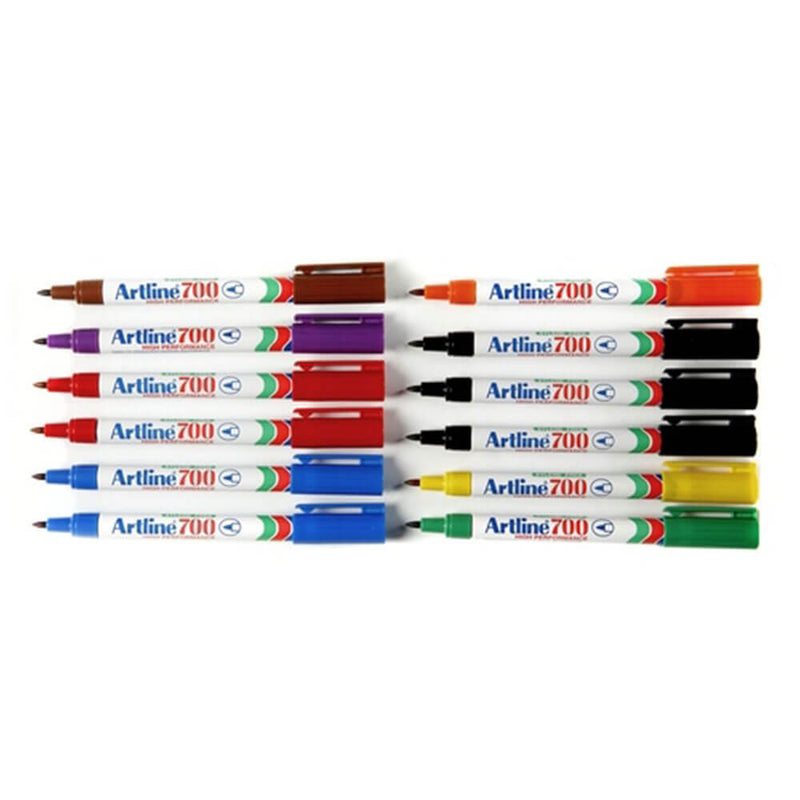 Artline Permanent Marker 0.7mm Assorted (12pk)