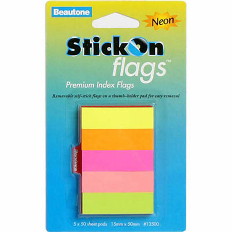 Beautone Flaggen zum Aufkleben 250 Blatt (Sortiert Neon)